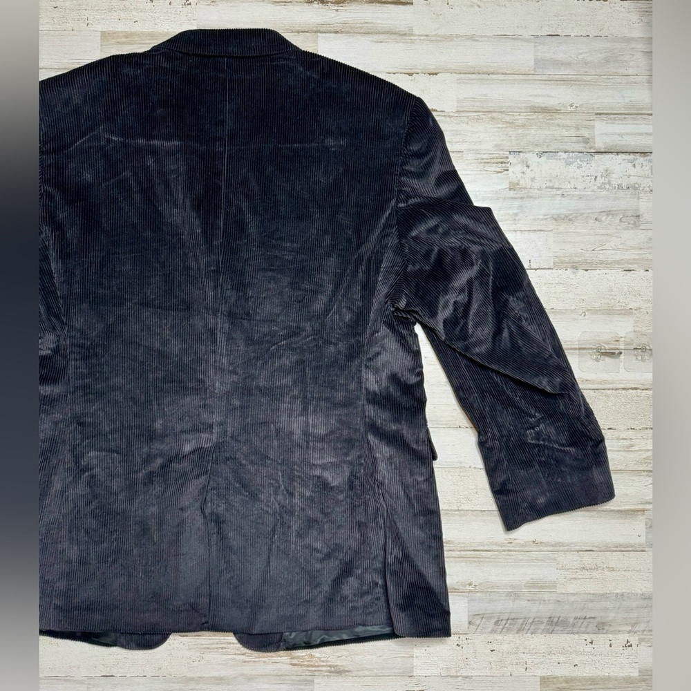 Stafford Blazer Sport Coat Mens 46R Black Corduroy Classic Fit - Picture 7 of 12
